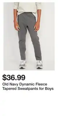 Old Navy Old navy dynamic fleece tapered sweatpants for boys offer