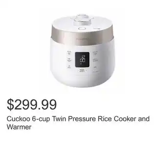 Costco Cuckoo 6-cup twin pressure rice cooker and warmer offer