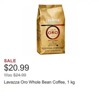 Costco Lavazza oro whole bean coffee, 1 kg offer