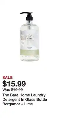 Well The bare home laundry detergent in glass bottle bergamot + lime offer