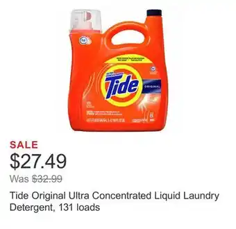 Costco Tide original ultra concentrated liquid laundry detergent, 131 loads offer