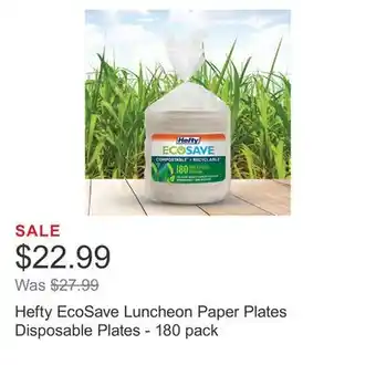 Costco Hefty ecosave luncheon paper plates disposable plates - 180 pack offer