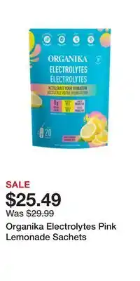 Well Organika electrolytes pink lemonade sachets offer