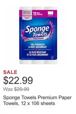 Costco Sponge towels premium paper towels, 12 x 106 sheets offer