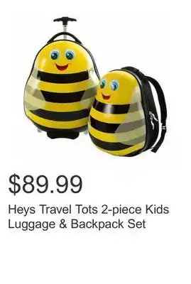 Costco Heys travel tots 2-piece kids luggage & backpack set offer