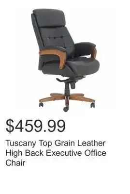 Costco Tuscany top grain leather high back executive office chair offer