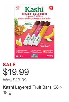 Costco Kashi layered fruit bars, 28 × 18 g offer