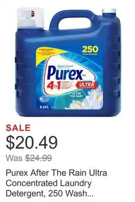 Costco Purex after the rain ultra concentrated laundry detergent, 250 wash loads offer