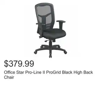 Costco Office star pro-line ii progrid black high back chair offer