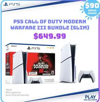 GameStop Ps5 call of duty modern warfare iii bundle (slim) offer