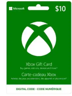 GameStop Xbox digital gift card $10 offer