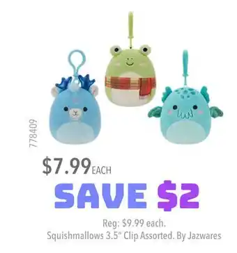 GameStop Squishmallows 3.5 clip assorted. by jazwares offer