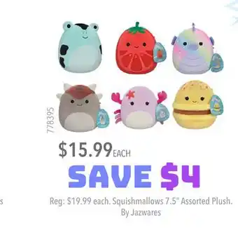 GameStop Squishmallows 7.5 assorted plush by jazwares offer