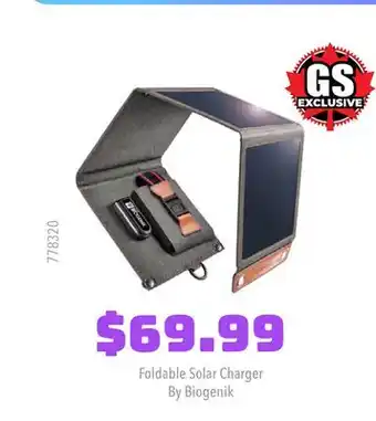 GameStop Foldable solar charger by biogenik offer