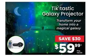 Showcase Tik tastic galaxy projector offer