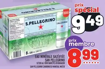 Metro Eau minérale gazéifiée san pellegrino | san pellegrino carbonated mineral water offer