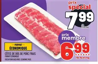 Metro Côtes de dos de porc frais | fresh pork back ribs, economic pack offer