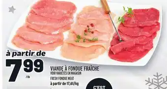 Metro Viande à fondue fraîche | fresh fondue meat offer