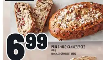 Metro Pain choco-canneberges | chocolate-cranberry bread offer