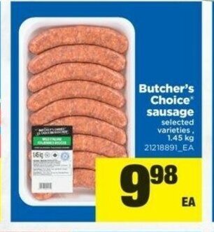 Real Canadian Superstore Butcher's Choice* Sausage offer