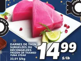 IGA Frozen or thawed tuna steak offer