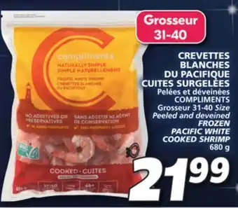 IGA Frozen pacific white cooked shrimp offer