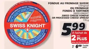 IGA Swiss knight swiss cheese fondue or processed cheese spread offer
