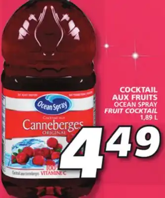 IGA Ocean spray fruit cocktail offer