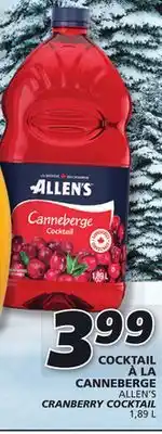 IGA Allen's cranberry cocktail offer