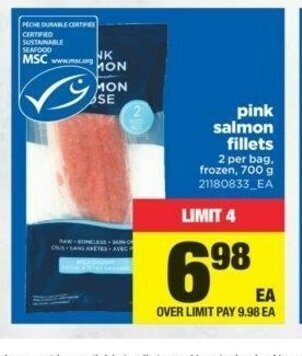 Real Canadian Superstore Pink Salmon Fillets offer