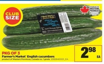 Real Canadian Superstore Farmer's Market" English Cucumbers offer