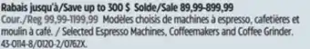Canadian Tire Selected braun espresso machines, coffeemakers and coffee grinder offer