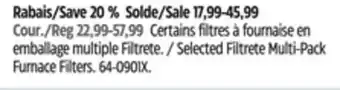 Canadian Tire 3m selected filtrete multi-pack furnace filters offer