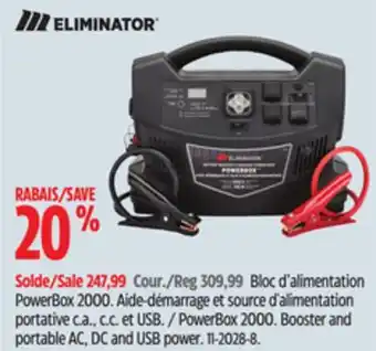 Canadian Tire Eliminator powerbox 2000. booster and portable ac, dc and usb power offer