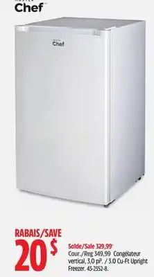 Canadian Tire Master chef 3.0 cu-ft upright freezer offer