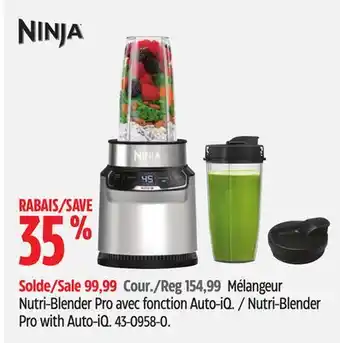 Canadian Tire Ninja nutri-blender pro avec fonction auto-iq offer