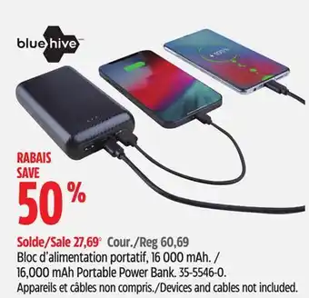 Canadian Tire Bluehive 16,000 mah portable power bank offer