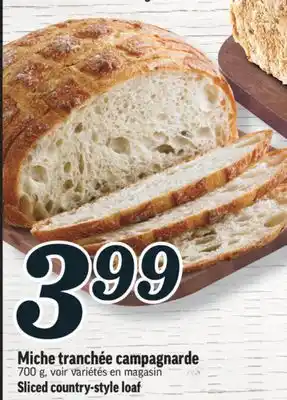 Marché Richelieu Miche tranchée campagnarde | sliced country-style loaf offer
