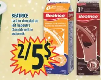 Marché Adonis Beatrice lait au chocolat ou lait babeurre offer