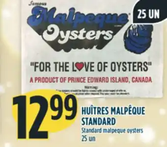 Marché Adonis Huîtres malpêque standard offer