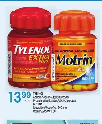 Uniprix Tylenol acétaminophène/acetaminophen, motrin ibuprofène/ibuprofen, 200 mg offer