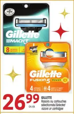 Uniprix Gillette rasoirs ou cartouches sélectionnés/selected razors or cartridges offer