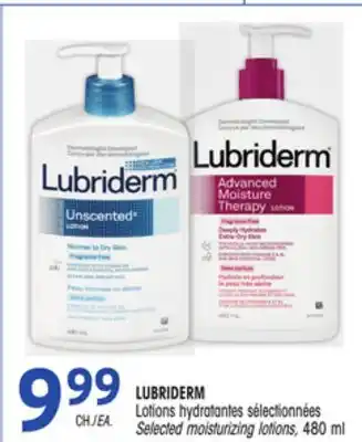 Uniprix Lubriderm lotions hydratantes sélectionnées / selected moisturizing lotions offer