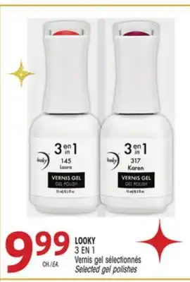 Uniprix Looky 3 en 1 vernis gel sélectionnés/selected gel polishes offer