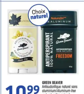 Uniprix Green beaver antisudorifique naturel sans aluminium/aluminum-free natural antiperspirant offer