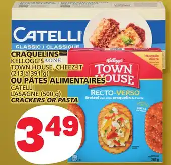 Marché Bonichoix Kellogg's town house, cheez-it (213 to 391 g) catelli lasagne (500 g) crackers or pasta offer
