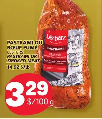 Marché Bonichoix Lesters pastrami or smoked meat offer