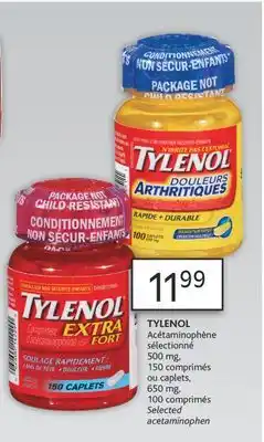 Brunet Tylenol acétaminophène sélectionné 500 mg, 150 comprimés ou caplets, 650 mg, 100 comprimés offer