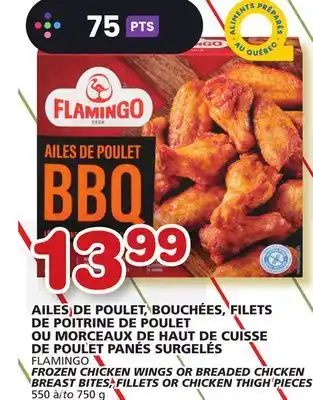 Marches Tradition Flamingo frozen chicken wings or breaded chicken breast bites, fillets or chicken thigh pieces offer