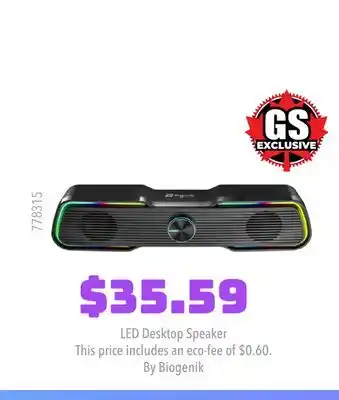 GameStop Led desktop speaker by biogenik offer